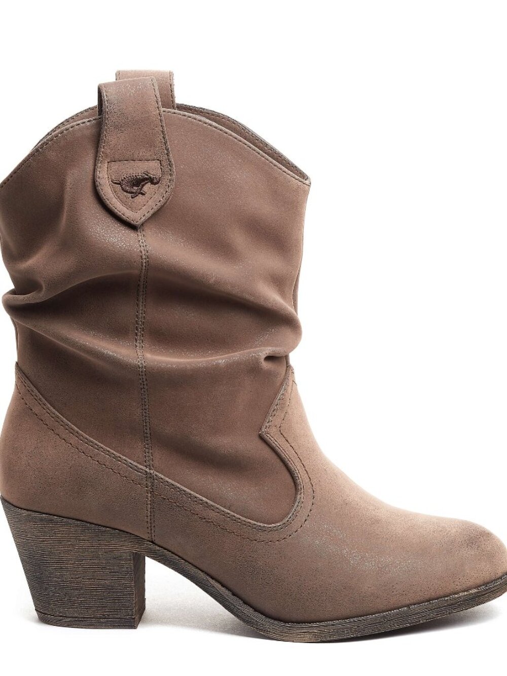 Rocket Dog Slouchy Taupe-Brown Mid Heel Ankle Boots